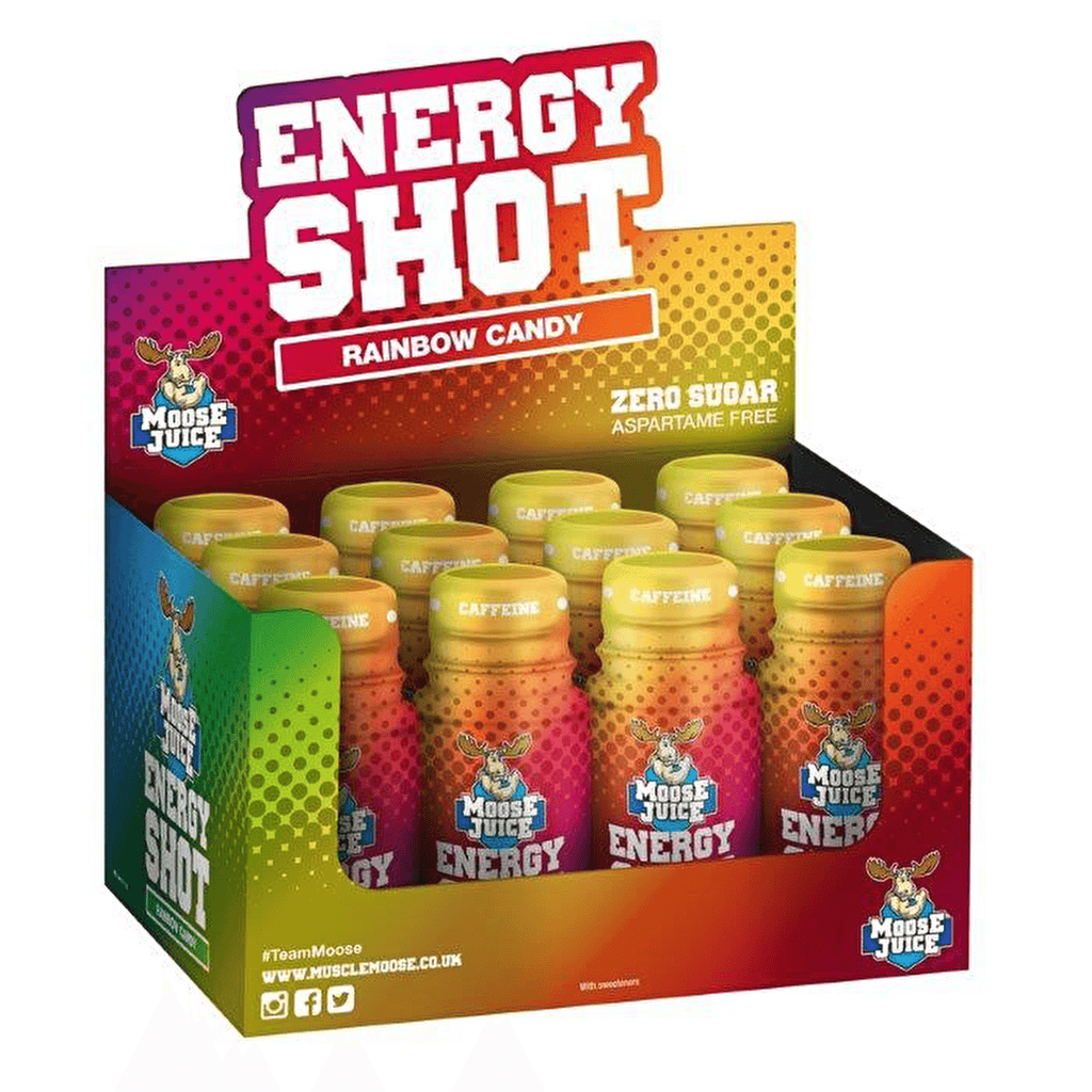 Muscle Moose Energy Shot Rainbow Candy - Protein Package