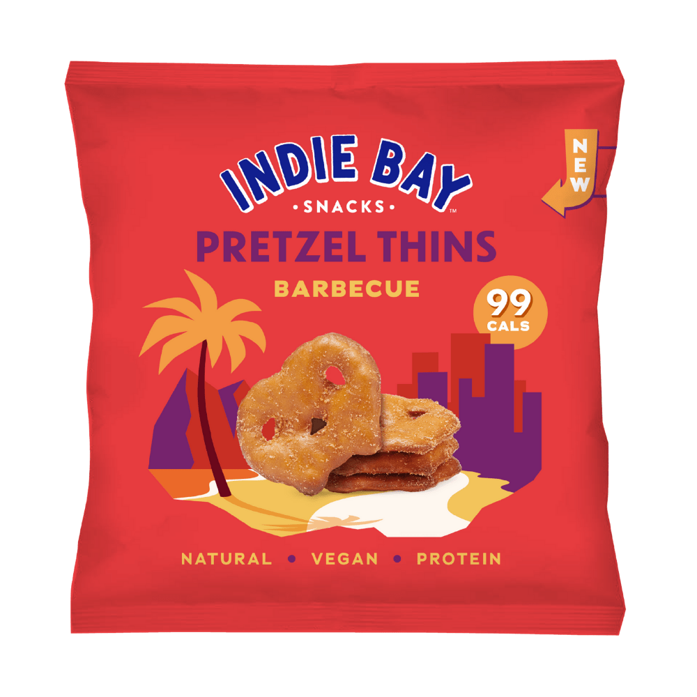 BBQ / Barbecue Indie Bay Low Calorie Protein Pretzel Thins - 99 Calories - 24g Packets - Mix & Match Indie Bay Snacks UK - Protein Package