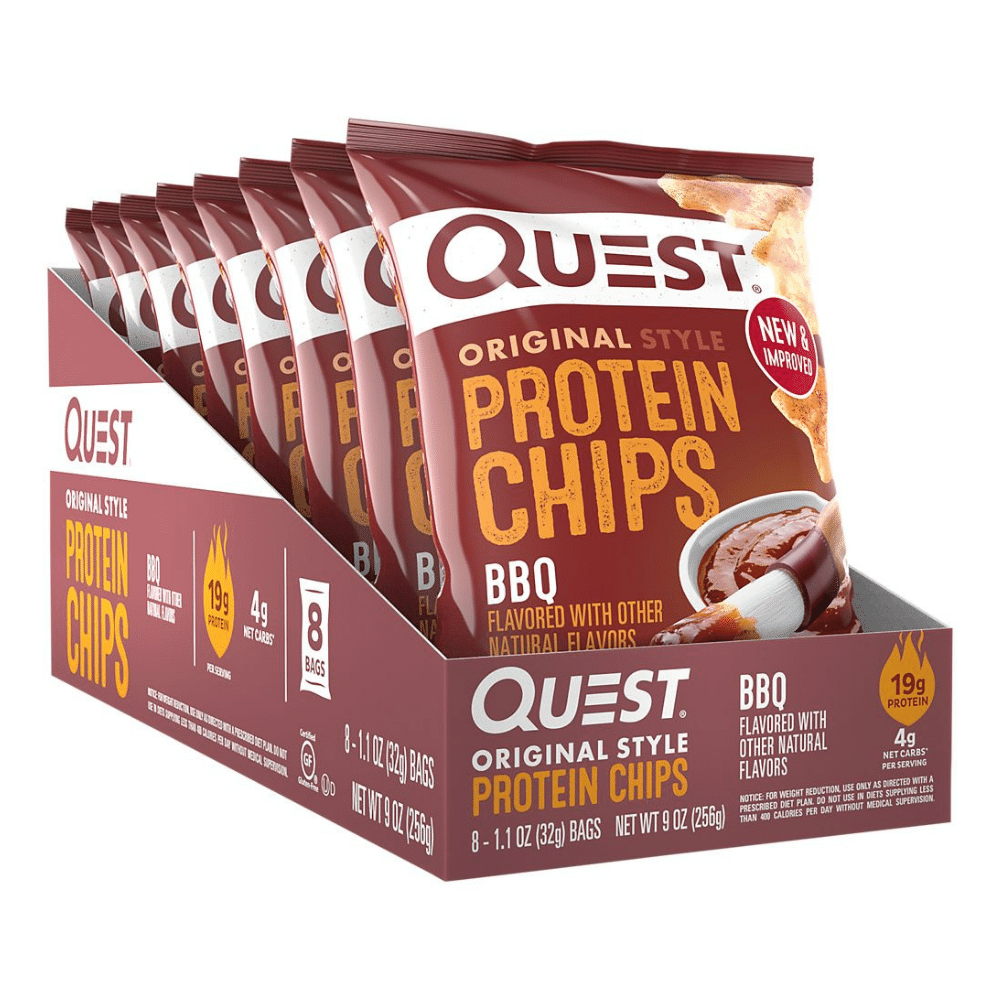 Box of 8 Quest Nutrition Original BBQ Flavoured Protein Chips