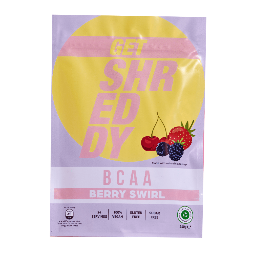 Branched Chain Amino Acids Berry Swirl Shreddy Supplements Gluten-Free Powdered Mix - Shreddy by Grace Beverley UK - Protein Package