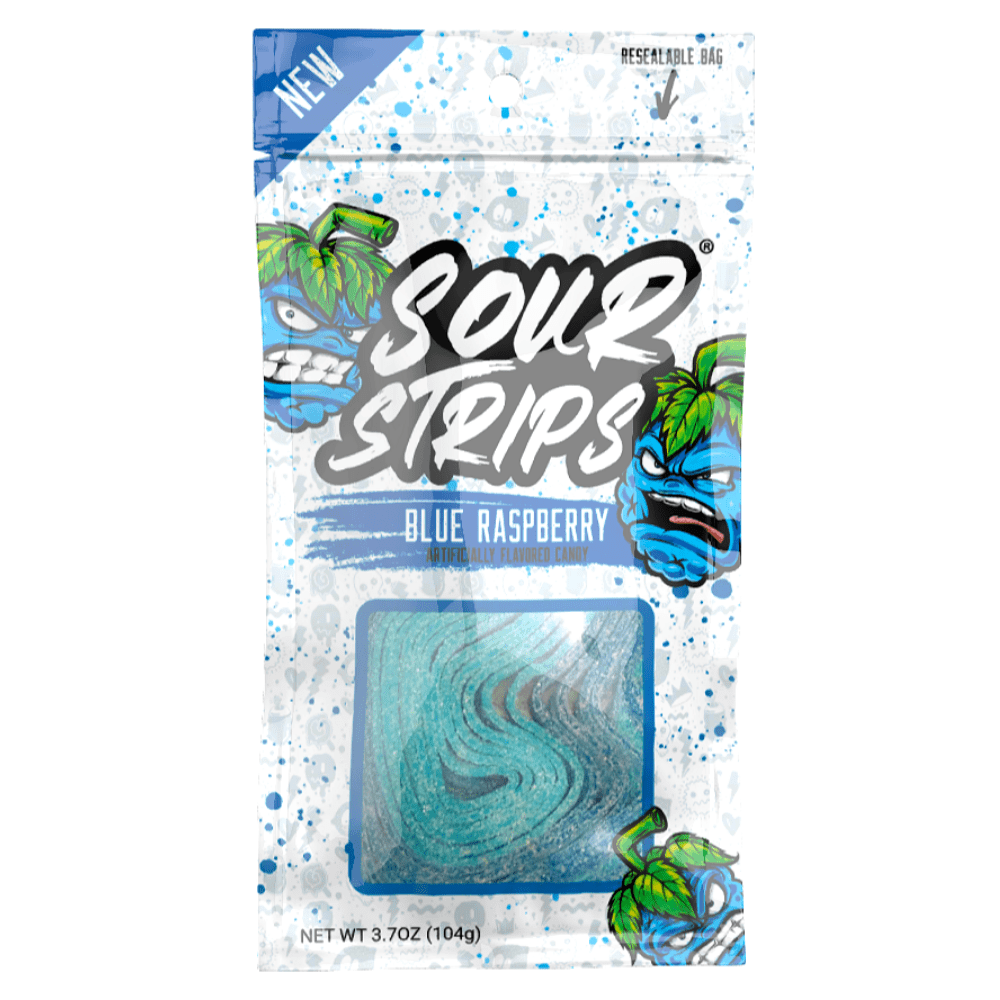 Sour Strips Low Calorie Candy Blue Raspberry