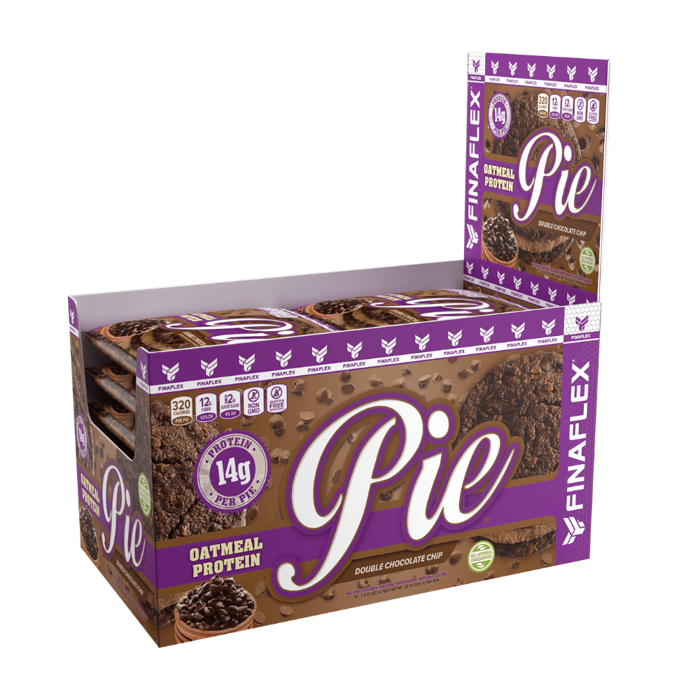 Double Chocolate Chip Boxes of 10 Finaflex High Calorie Protein Pies UK 82g x 10 - Natural Ingredients 