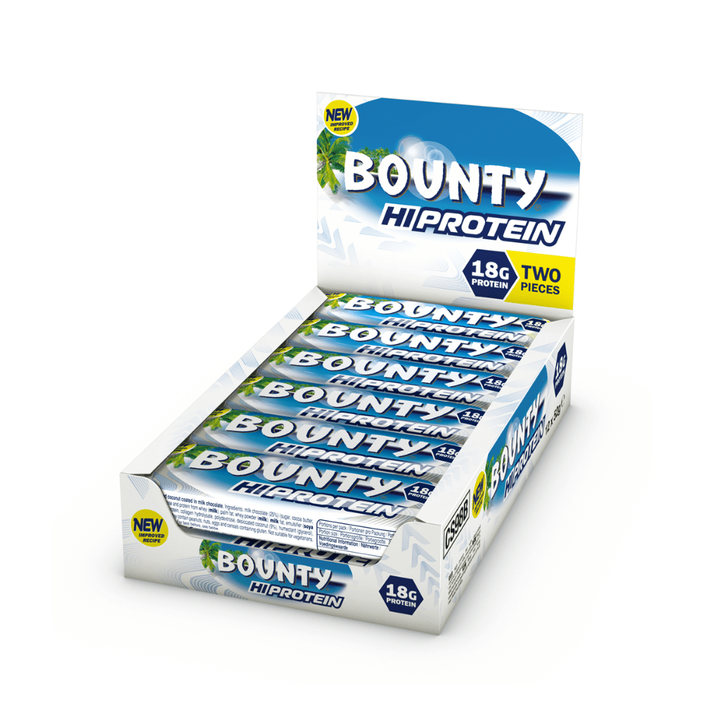 Boxes of x12 Bounty Hi-Protein Bars - Official Bounty Protein - 12x52g Boxes