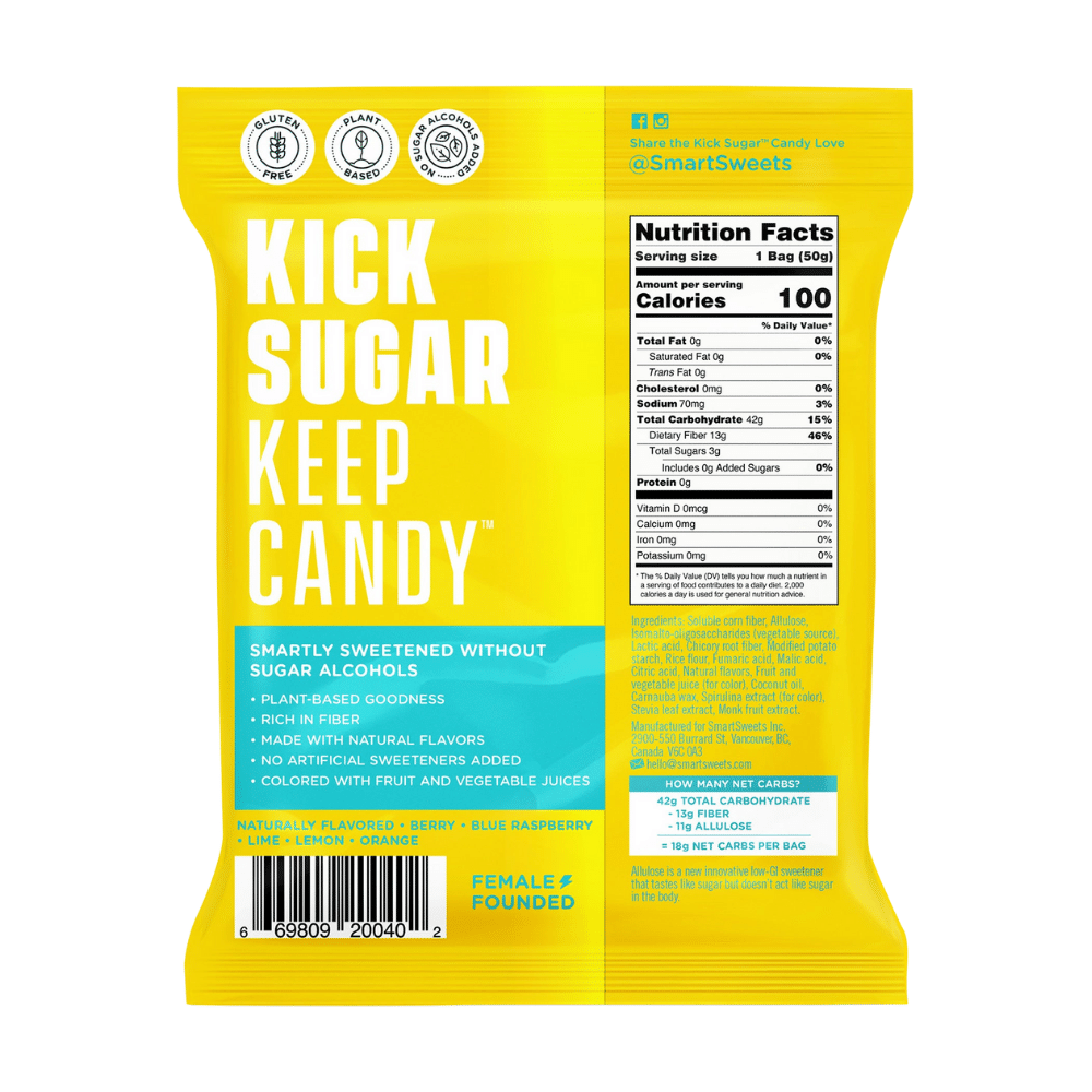 Nutritional Information and Ingredients In The Sour Blast Buddies Smart Sweets