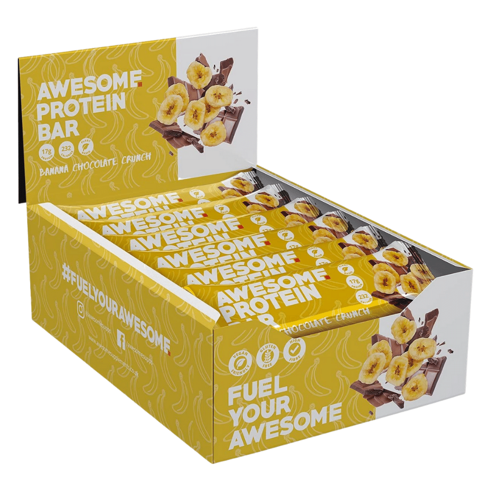 Awesome Supplements Banana Chocolate Vegan Certified Protein Bars - 12 Pack