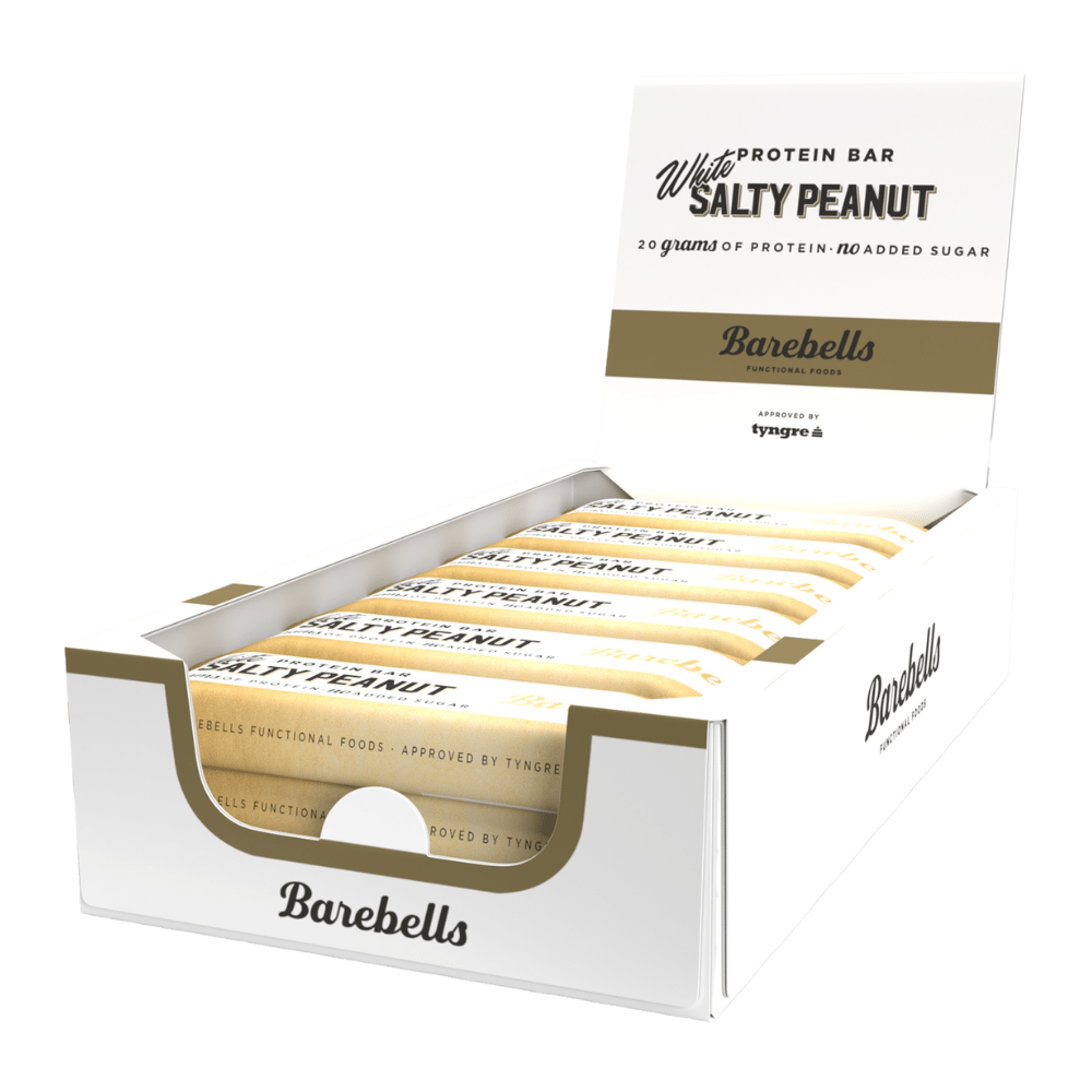 White Chocolate Salted Peanut Flavoured Barebells Zero Sugar Protein Bars - 12x55g Boxes