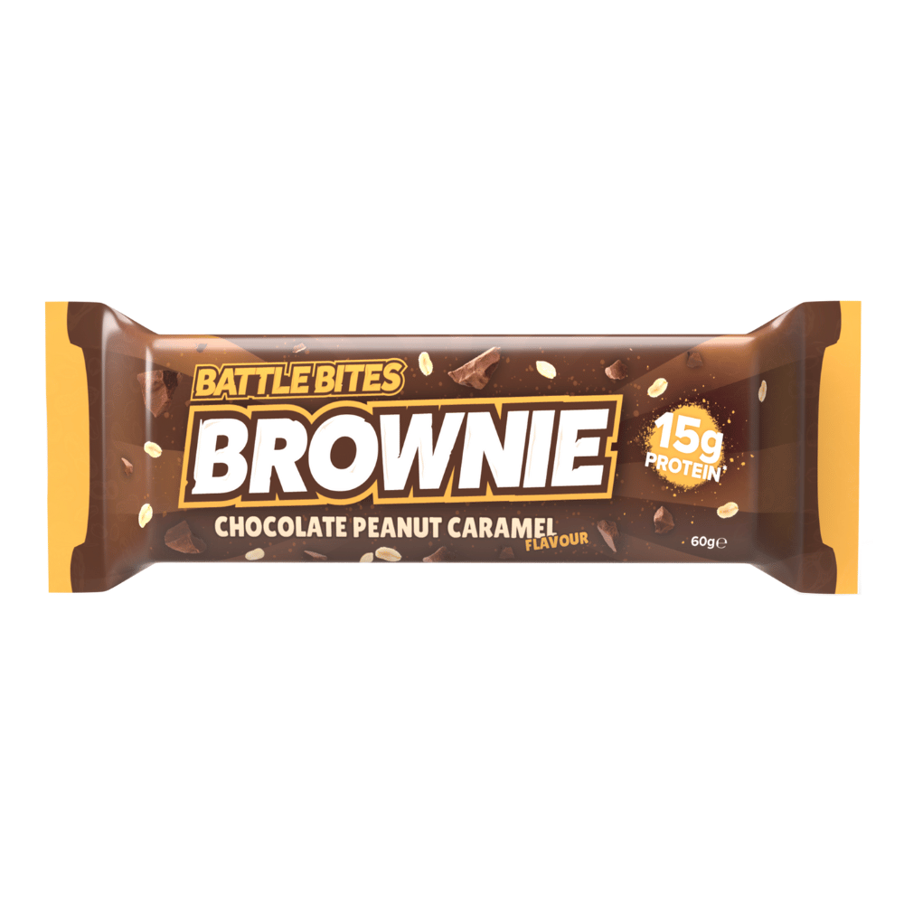 Battle Bites Chocolate Peanut Caramel Protein Brownies - 1x60g Pack - Protein Package UK