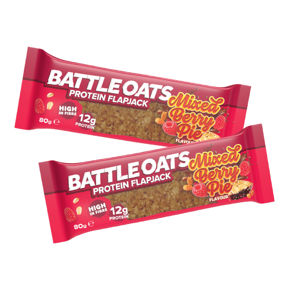 Battle Oats Protein Flapjack by Battle Snacks - Mixed Berry Pie Flavour - Protein Package
