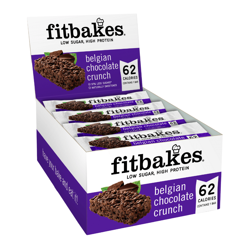 Fitbakes Belgian Chocolate Crunch Bars - Protein Package - Low-Calorie Snacks