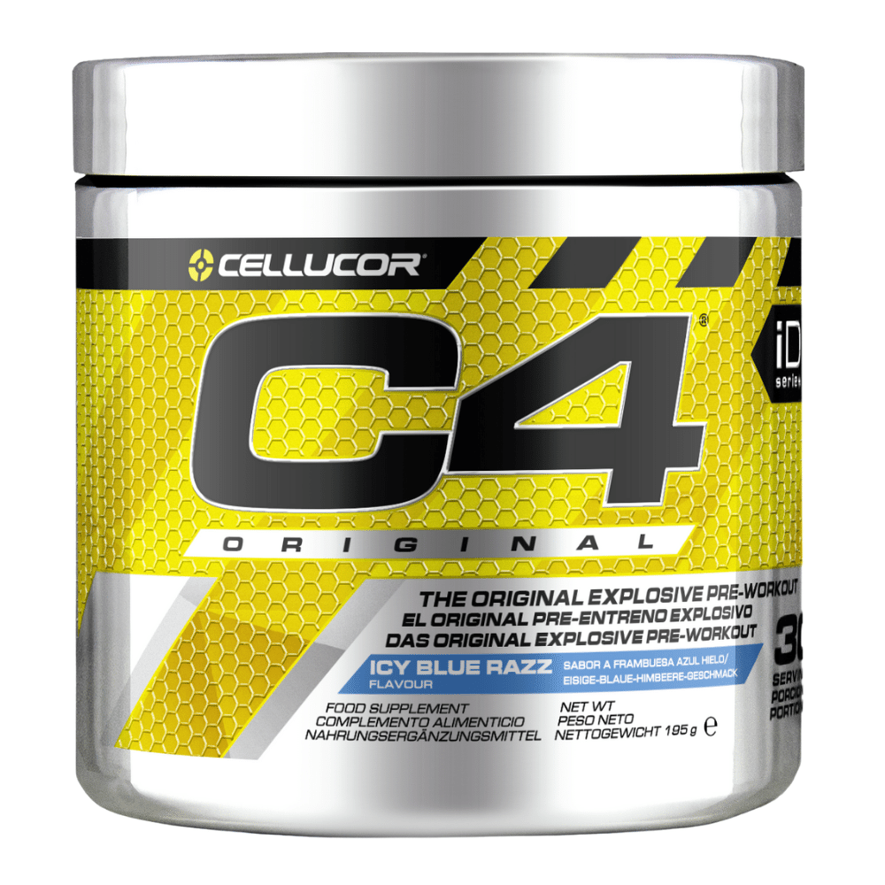 C4 Cellucor Pre-Workout Energy Drink Powder - Icy Blue Razz Flavour - 30 Servings (195-Grams)