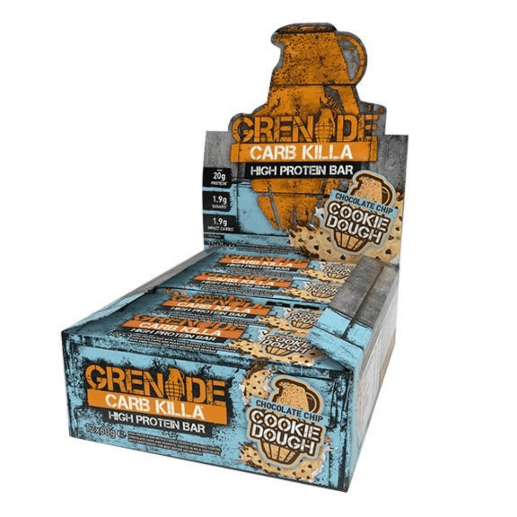 Grenade's Chocolate Chip Cookie Dough Carb Killa 60g Bars - The most popular protein bars in the world
