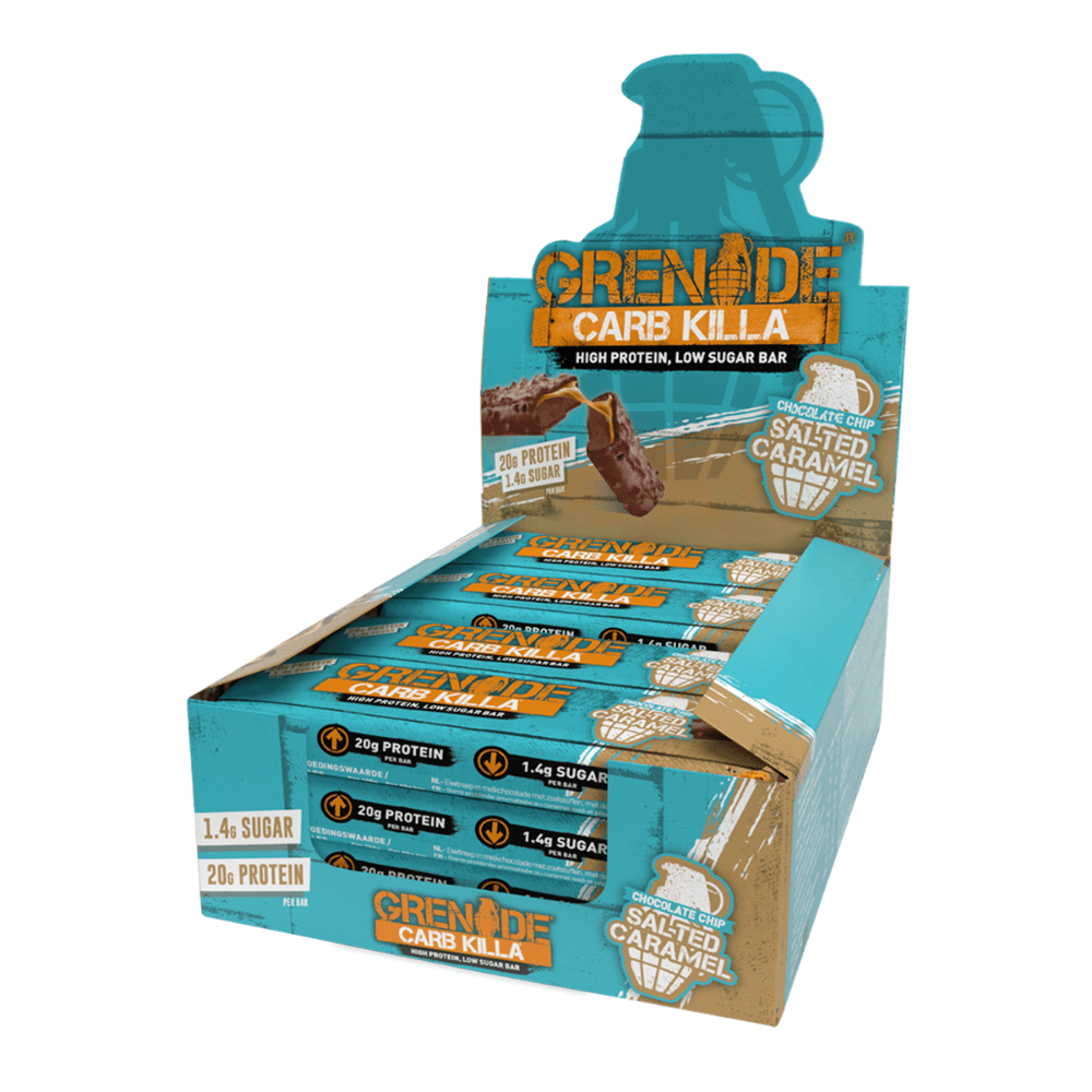 Grenade Chocolate Chip Salted Caramel Carb Killa Protein Bar Boxes of 12x60g Bars