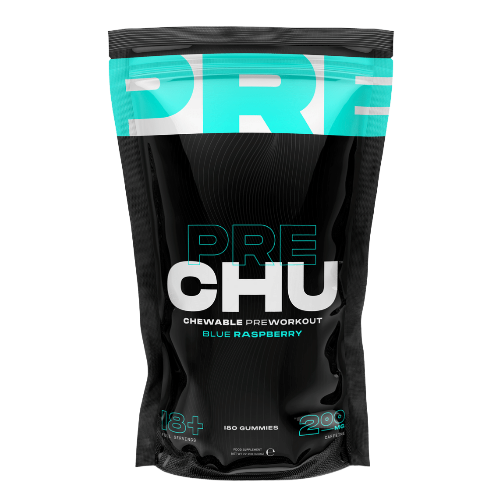 CHU Gummies PRECHU Chewable Blue Raspberry Pre-Workout (18 Servings) - Protein Package