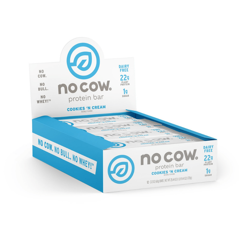 Low-Carb Keto NoCow Cookies and Cream Plant Protein Bars