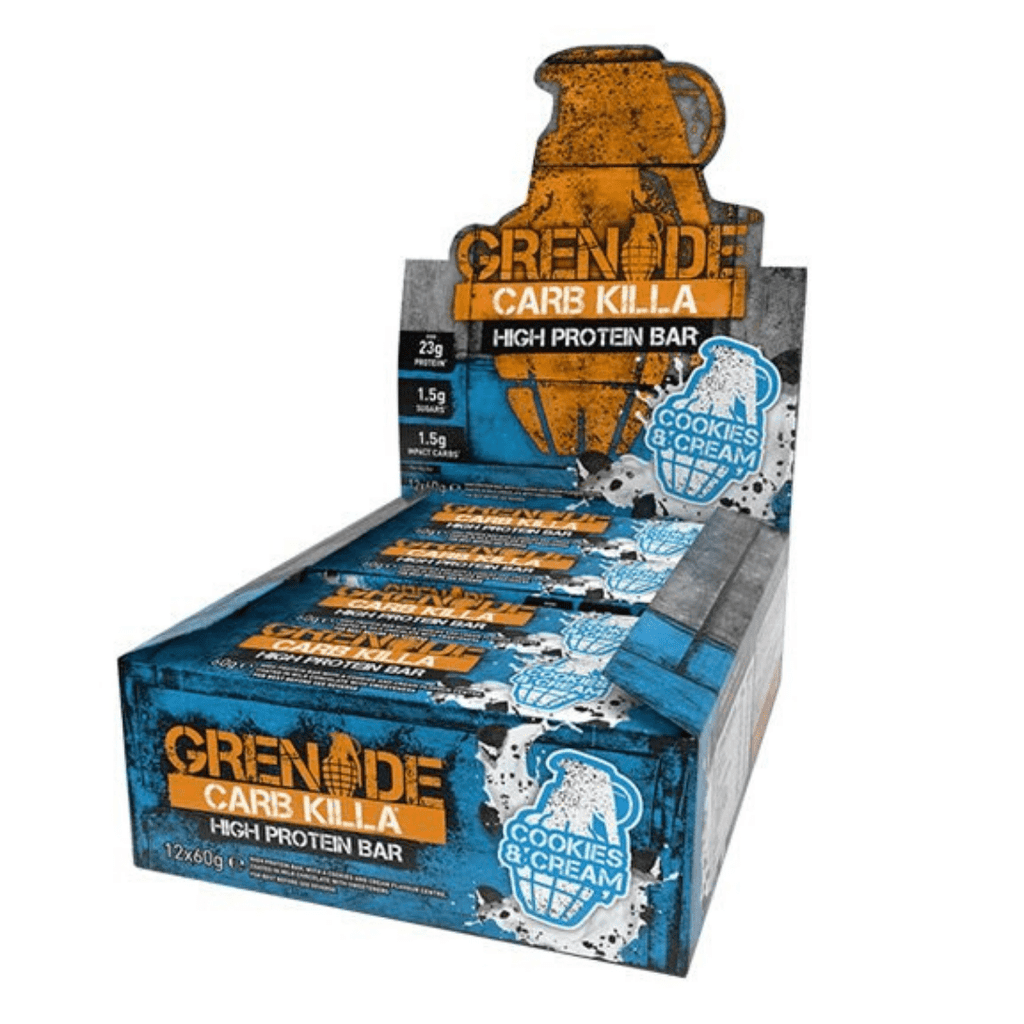 Cookies and Cream Low Carb Grenade Protein Bars - Official Carb Killa Range UK - Great For Healthy Snacking