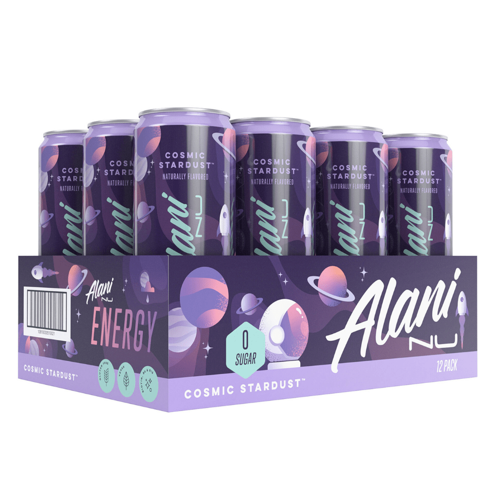 Energy and Endurance - Alani Nu Energy Drinks in Cosmic Stardust Flavour - Mix and match Alani Nu UK - 12x355ml cans crates 
