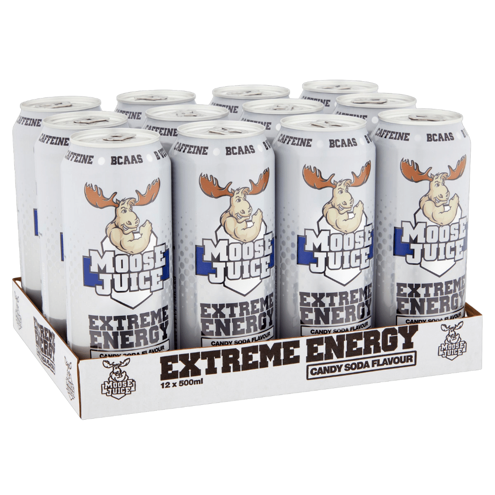 Candy Soda flavoured Muscle Moose Energy Juice Drinks - 12x500ml Cans