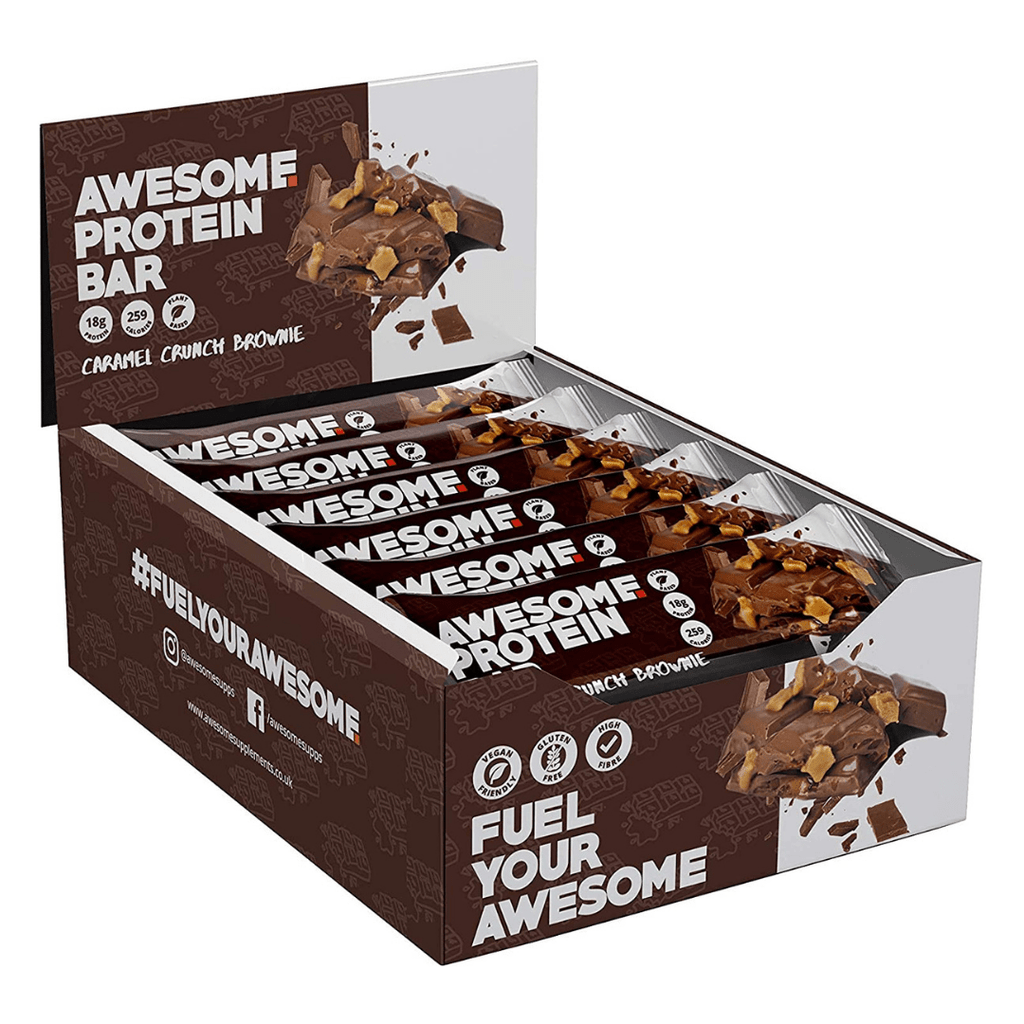 Awesome Protein Bars - Caramel Crunch Brownie Flavour UK - Protein Package Limited - Fuel Your Awesome