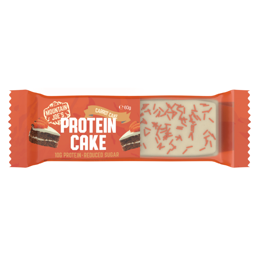 Mountain Joe's Low-Sugar Vegetarian Protein Carrot Cakes - Front of Packet - 1x60-Grams