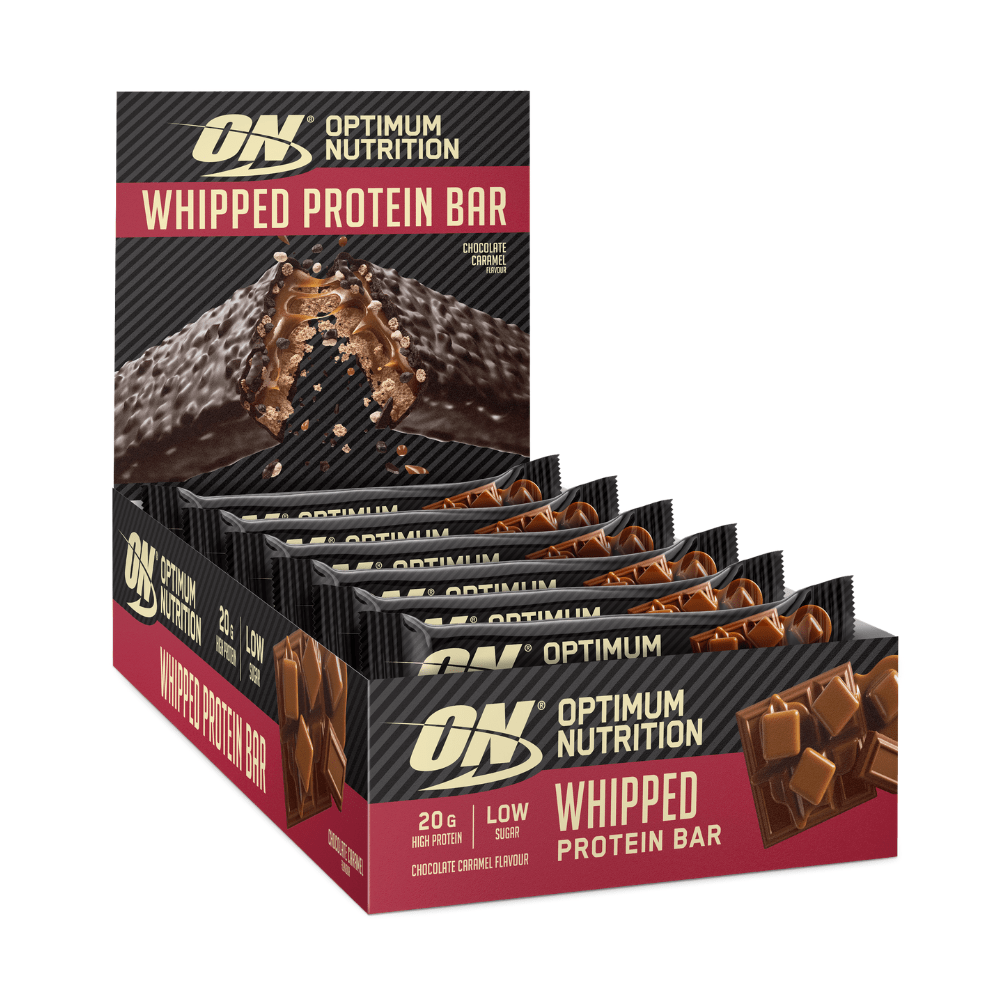 Whipped Protein Bars by Optimum Nutrition Low Sugar - Chocolate Caramel Flavour - Boxes of x10 Bars