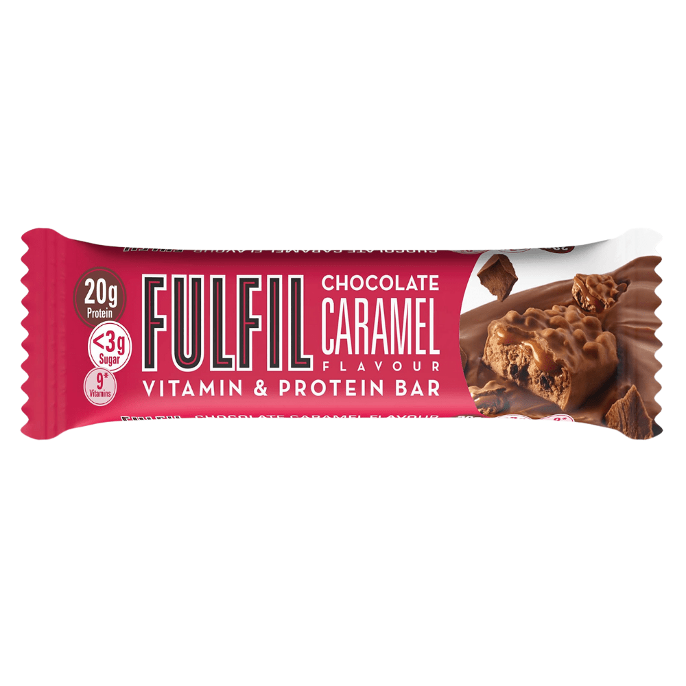 NEW Chocolate Craramel Flavoured Fulfil Nutrition Protein Vitamin Bars - 55-gram Single - Chocolate Caramel - Protein Package Limited