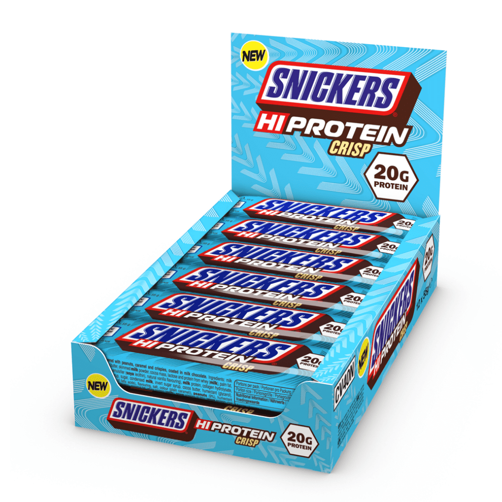 Snickers Crisp Low-Calorie Hi-Protein Bars (Boxes of 12x55-Grams) - Best Chocolate Crisp Flavoured Bars UK