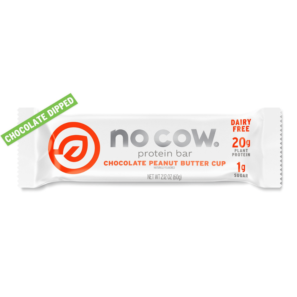 No Cow Low-Calorie Chocolate Dipped Peanut Butter Cup Flavoured 1x60g - Vegan Protein Bars