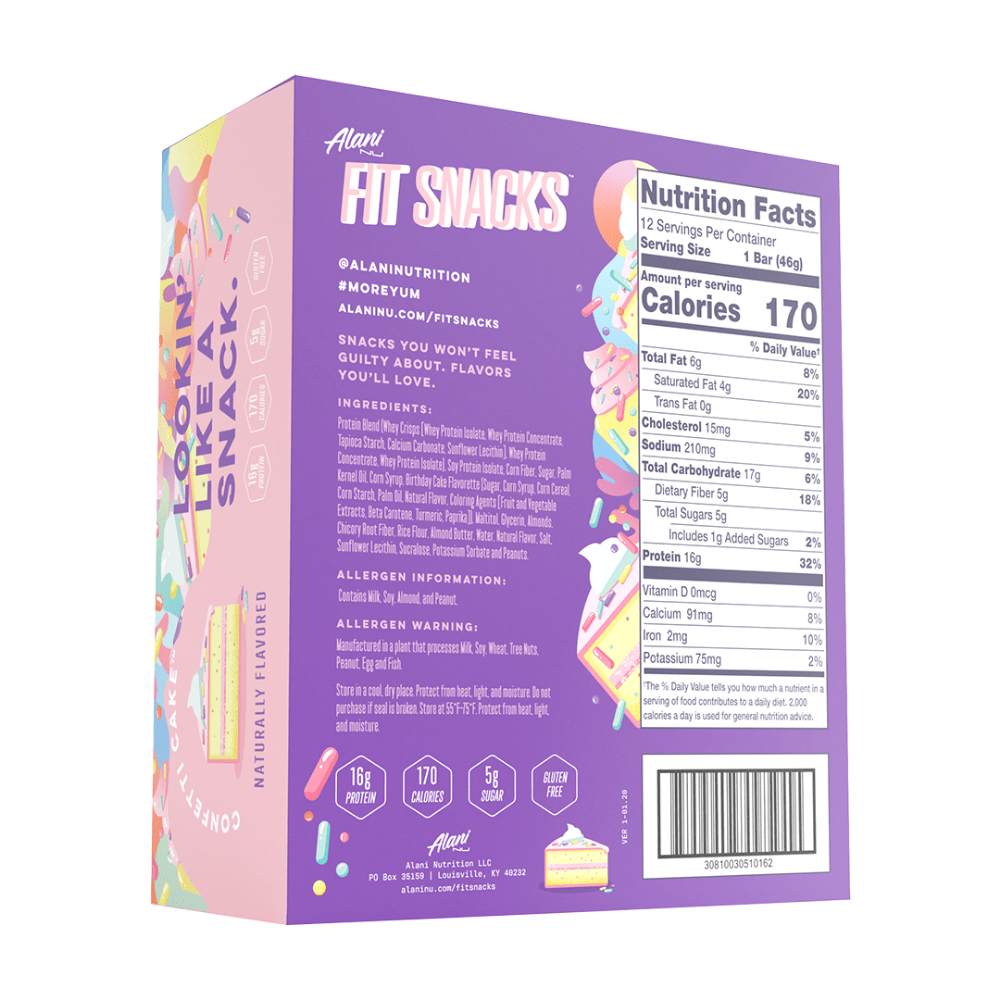 Confetti Cake Fit Snacks Alani Nu Protein Bars 46g | Pick & Mix UK ...