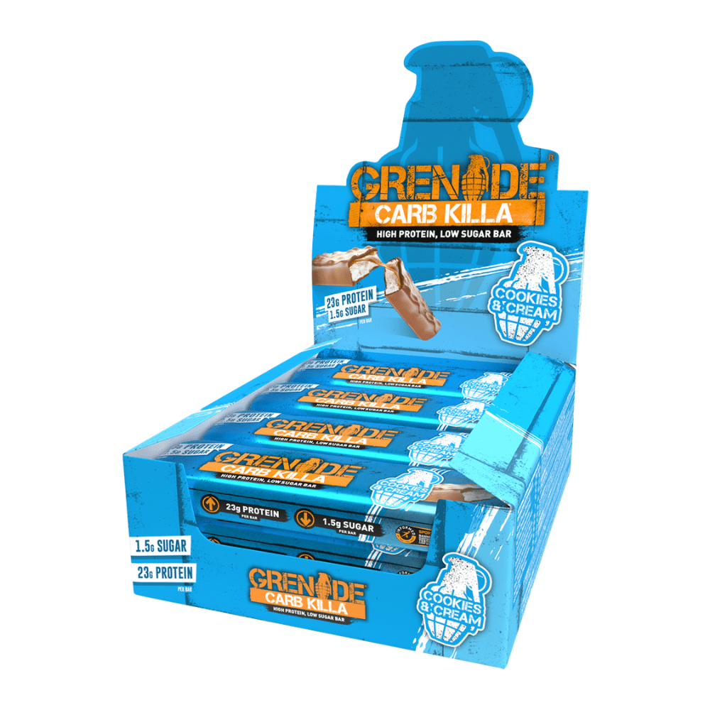 Grenade's Cookies and Cream Carb Killa High Protein Bars - For The Cookie Monsters