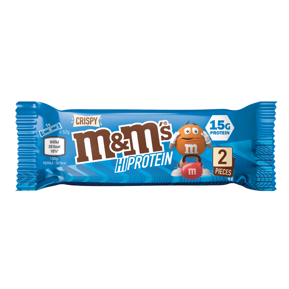 Official M&M's Crispy Protein Bars - Single 52-Gram Bars - Protein Package