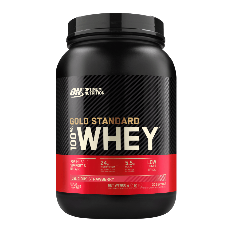 Delicious Strawberry Gold Standard Whey - Made by Optimum Nutrition UK - 24g of whey protein 
