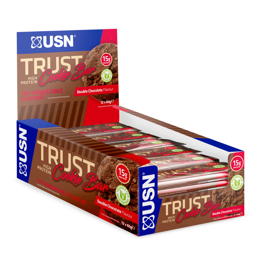 USN Double Chocolate Flavoured Protein Cookie Protein Bars UK - Full Boxes 12x60g - Protein Package