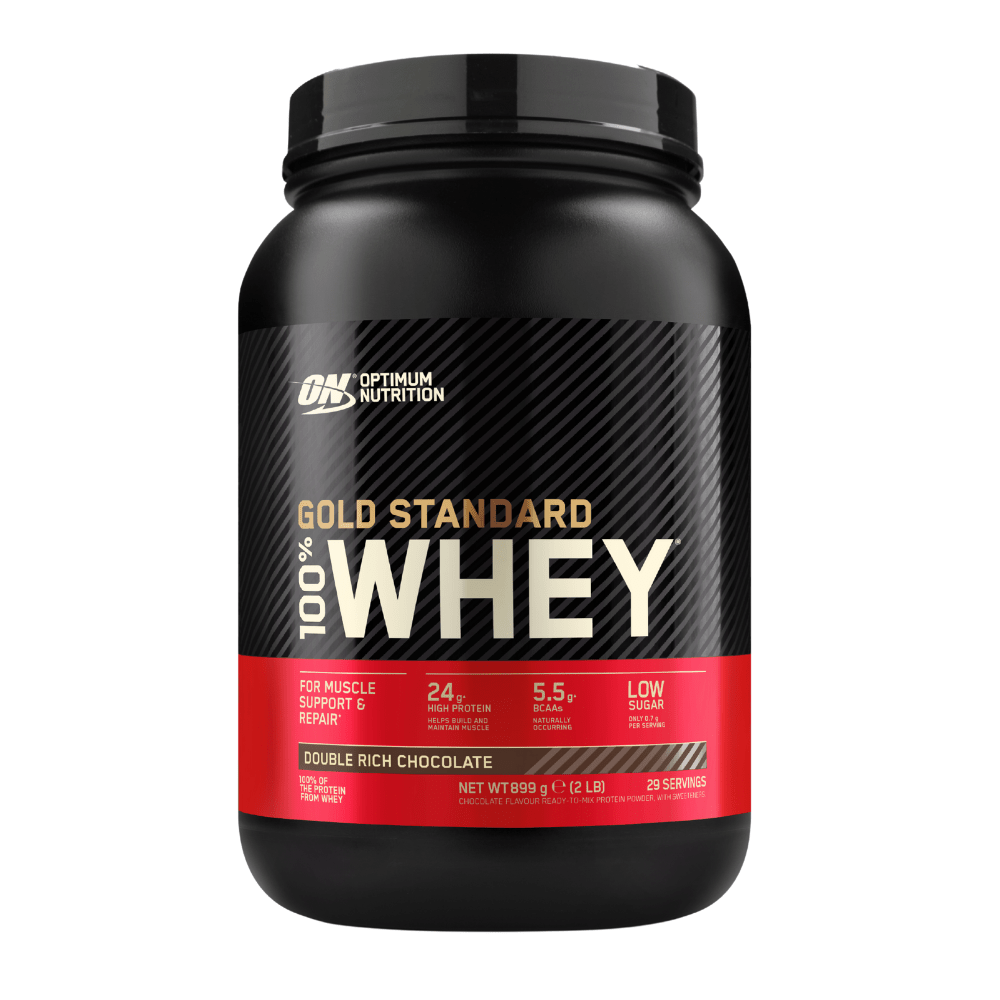 Optimum Nutrition's Double Rich Chocolate Low Sugar High Protein Powders - 100% of the protein from premium whey