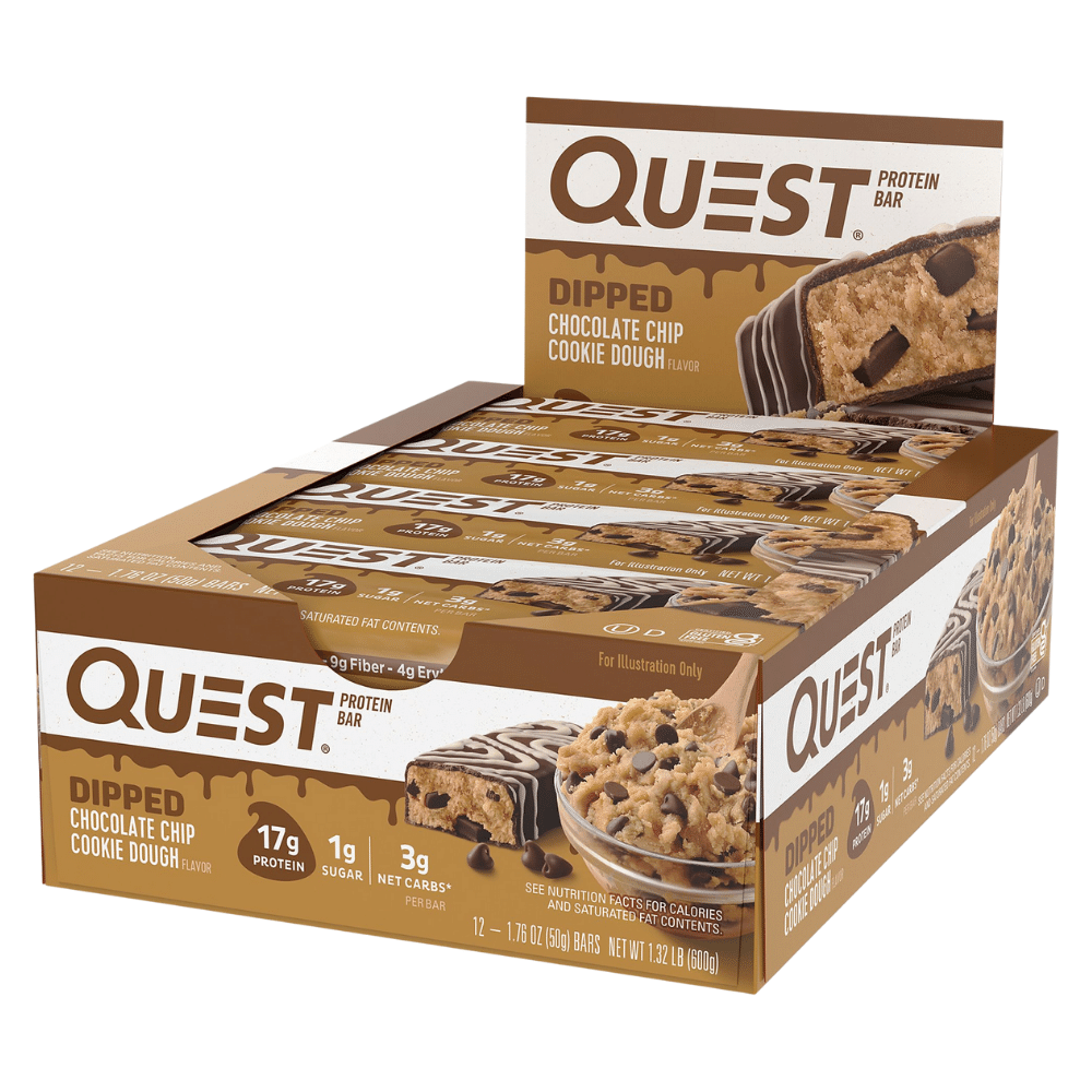 Quest Dipped Chocolate Chip Cookie Dough Protein Bar | Protein Package ...