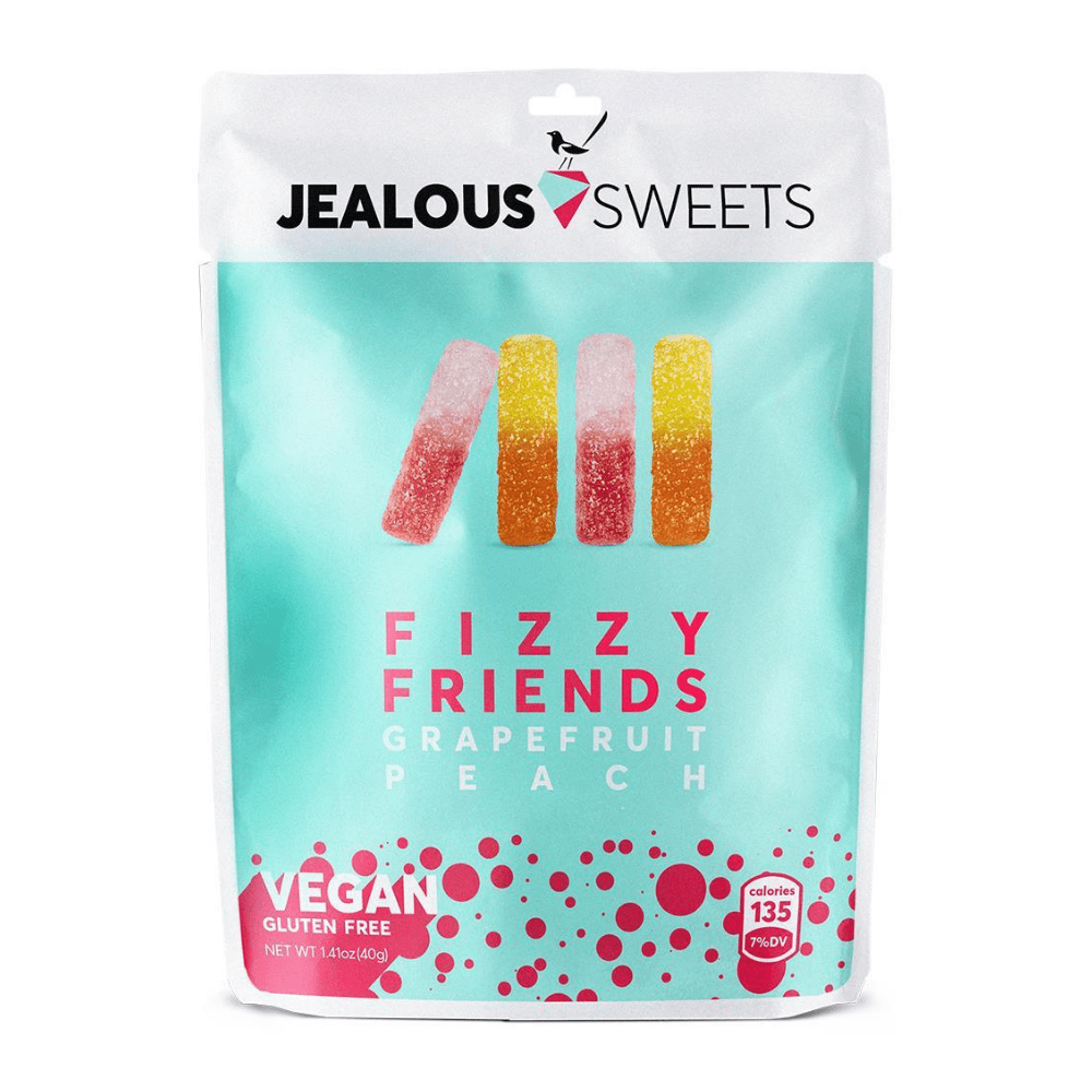Fizzy Friends Grapefruit & Peach Flavoured Vegan Jealous Sweets 40g UK - Protein Package - Mix Jealous Candy