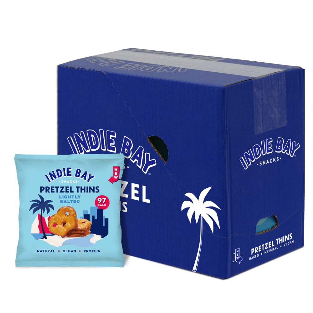 Lightly Salted Flavoured Full Boxes of Indie Bay Pretzel Thins (10x24g Packets)