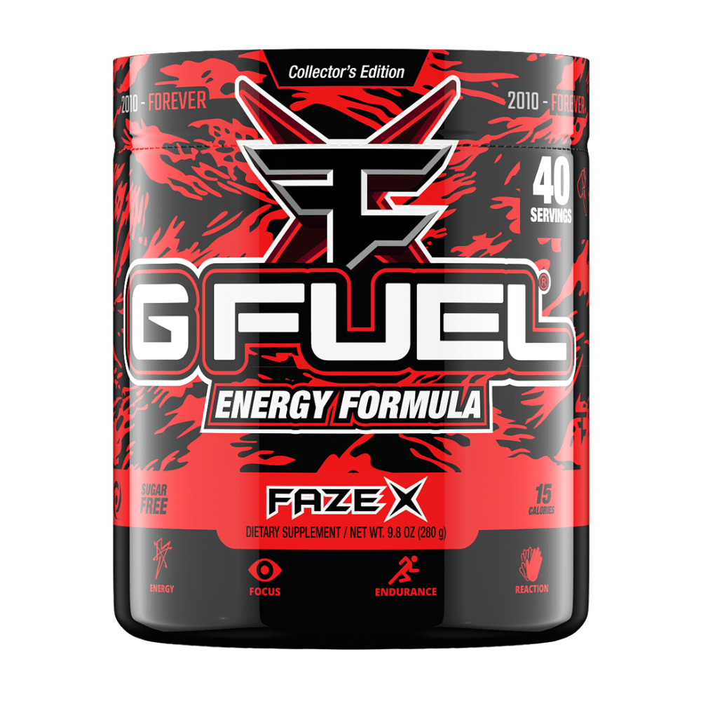 FaZe X G FUEL Energy Gaming Formula Supplements - Gummy Candy & Fruit Flavour - 10th Anniversary of FaZe Clan