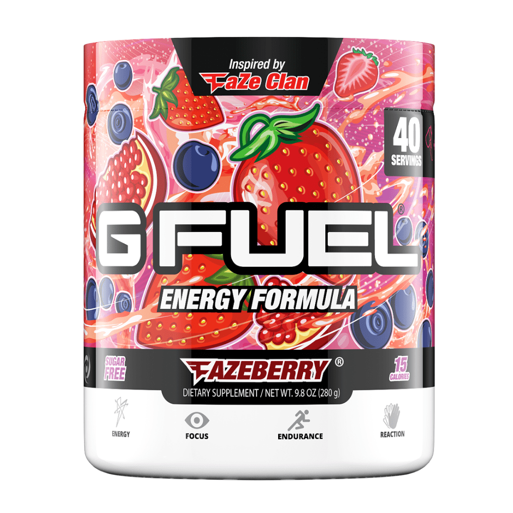 Fazeberry GFUEL Energy UK Tubs - Strawberry, Pomegranate And Blueberry Flavour- Inspired by FaZe Clan