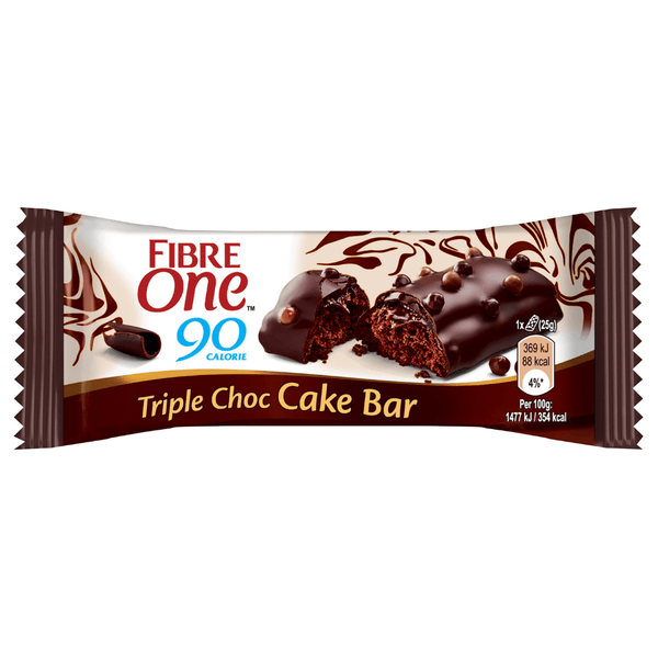 Triple Choc Cake Bars - 90 Calorie Snack - Fibre One