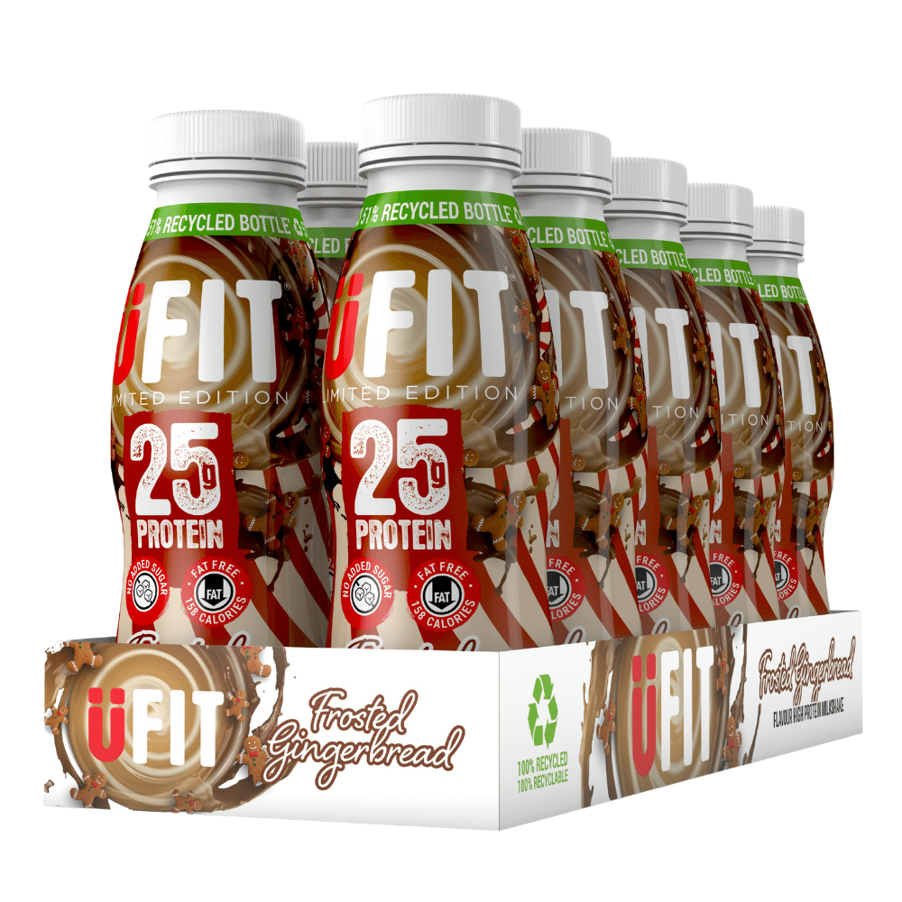 10 Pack of Frosted Gingerbread UFIT Low Fat Protein Shakes (RTD) - x10 Ready To Drink Bottles