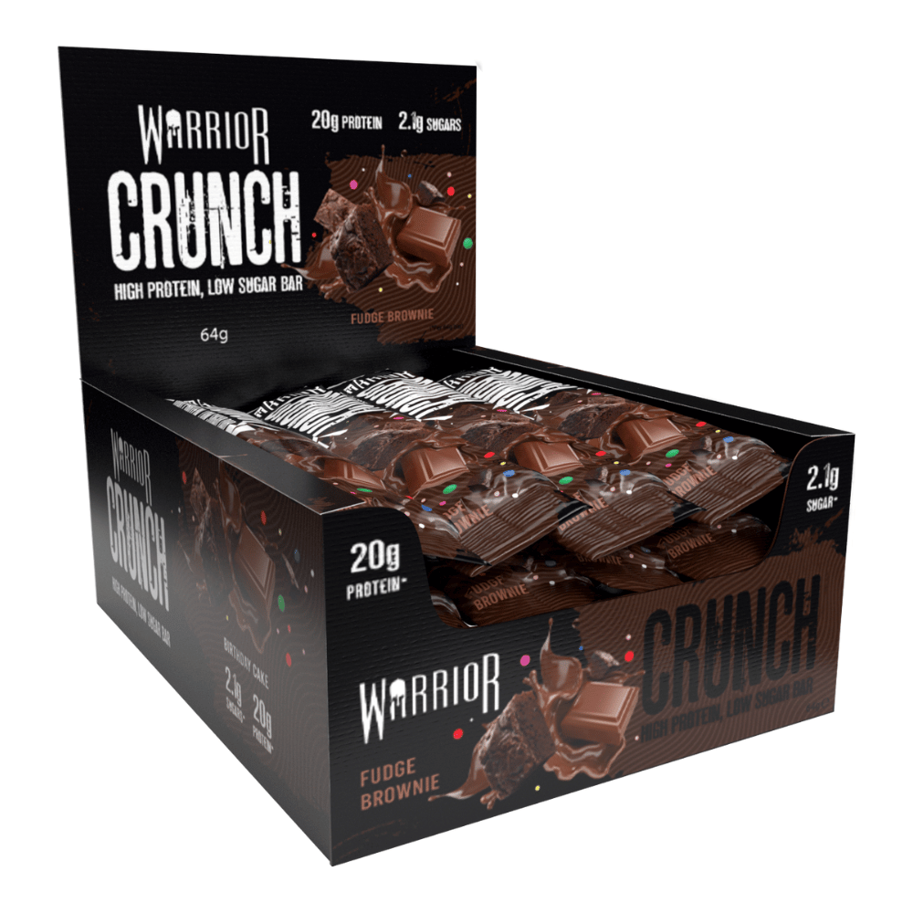 Warrior Crunch Fudge Brownie Protein Bars - 12x64g Packs - Protein Package