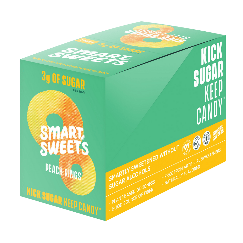 Boxes of 12 Smartly Sweetened Candy by Smart Sweets - Peach Rings Flavour
