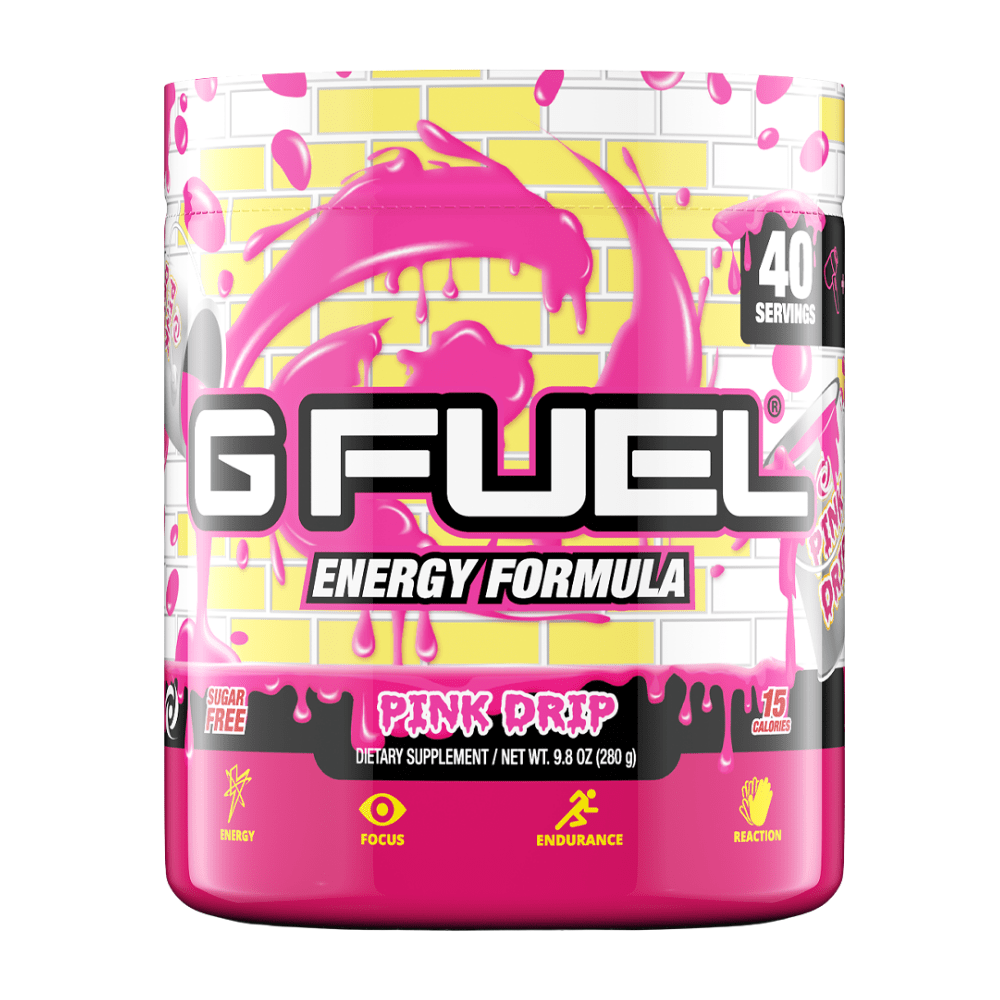 Pink Drip GFUEL Energy Drinks Supplementation Formula For Endurance and Focus