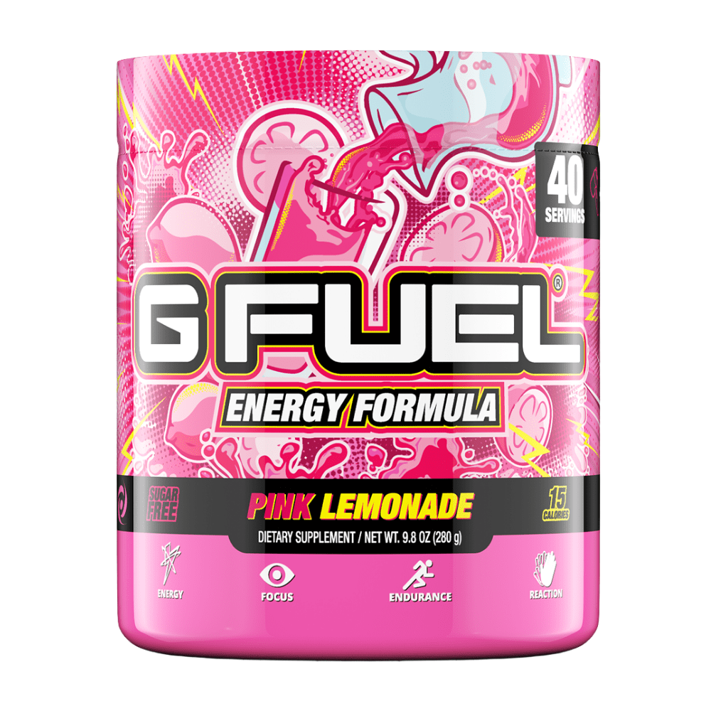 Pink Lemonade Flavoured GFUEL Energy Formulas UK - 280g Tubs - Protein Package