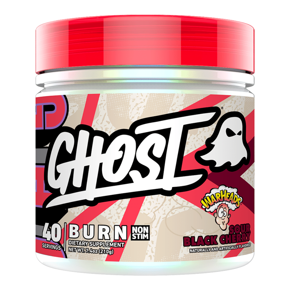 Ghost x Warheads Sour Black Cherry Non-Stim Burn Supplement - 210g Tubs UK