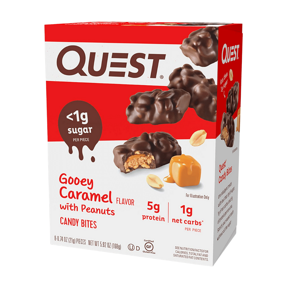 8 Pack of Quest Nutrition Caramel & Peanut Candy Bites - 8x21g