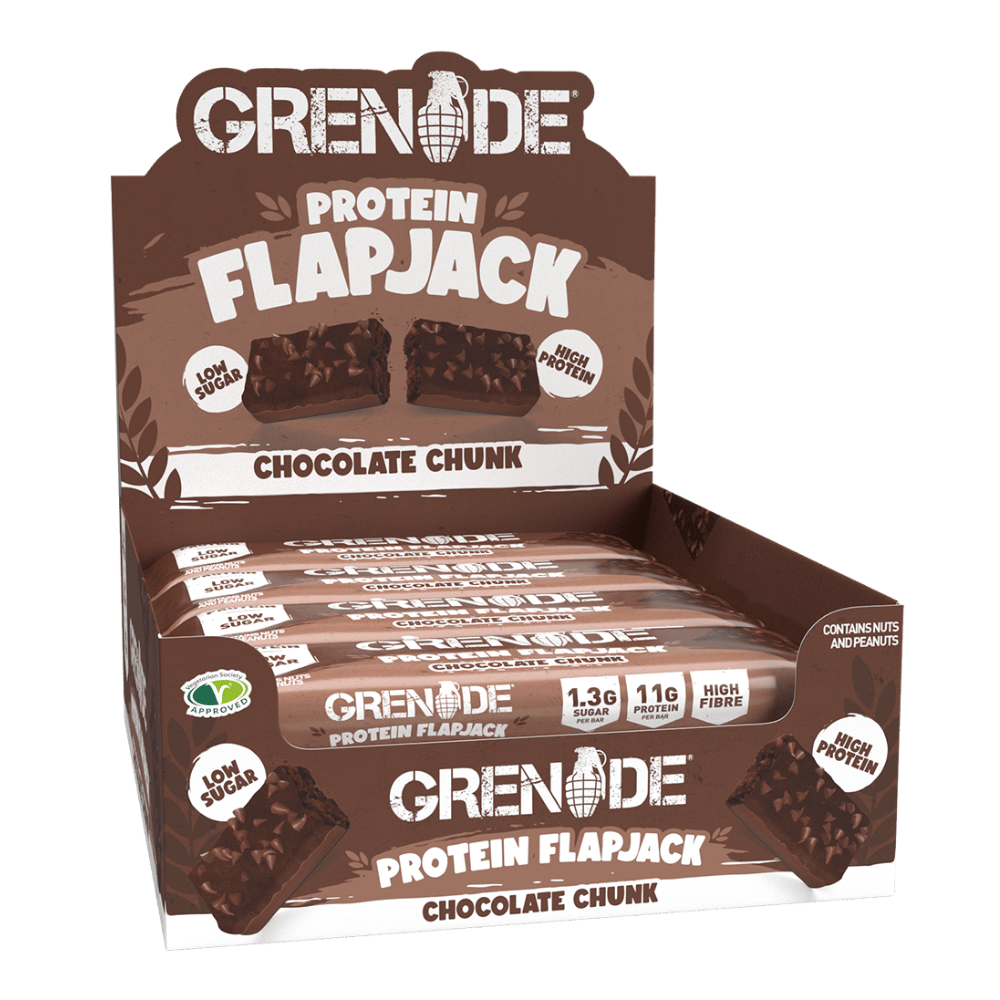 Boxes of Grenade Chocolate Chunk Protein Flapjacks - 12 Pack
