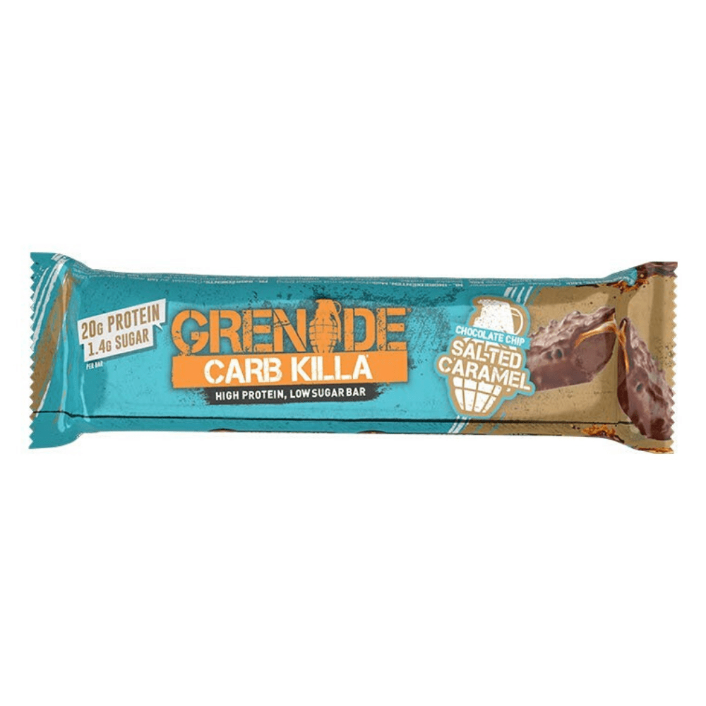 Grenade's Chocolate Chip and Salted Caramel Low Calorie Protein Bars - Single 60g - Old Packaging