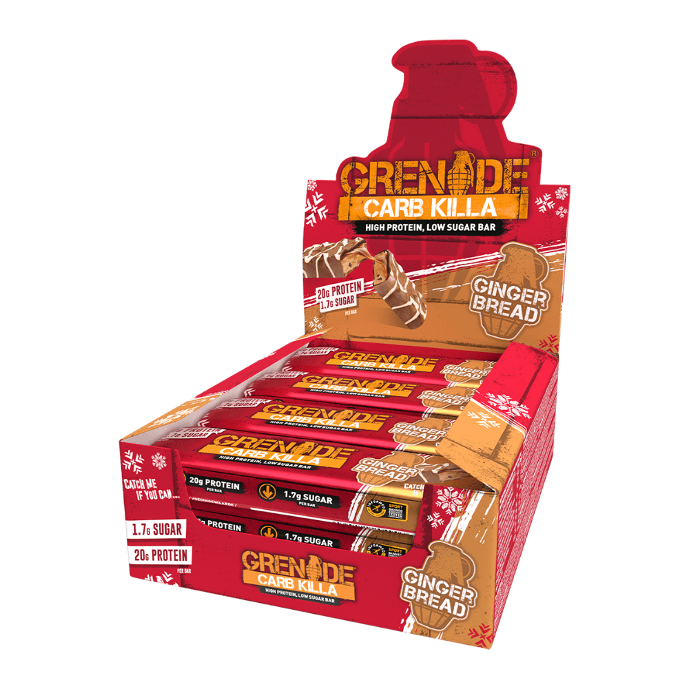 12x60g Healthy Low Carb Grenade Gingerbread High Protein Bars by Grenade UK - Informed Sports Approved - Cheap Grenade Boxes