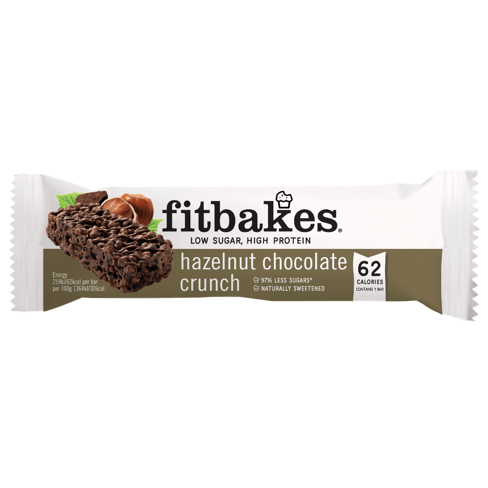Fitbakes Hazelnut Chocolate Crunch Bars - Pick and Mix Fitbakes Crunch Bars UK - 19-grams per bar